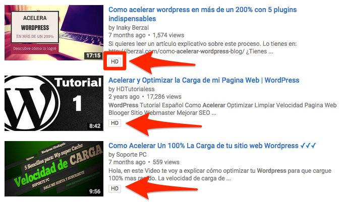 calidad HD en youtube